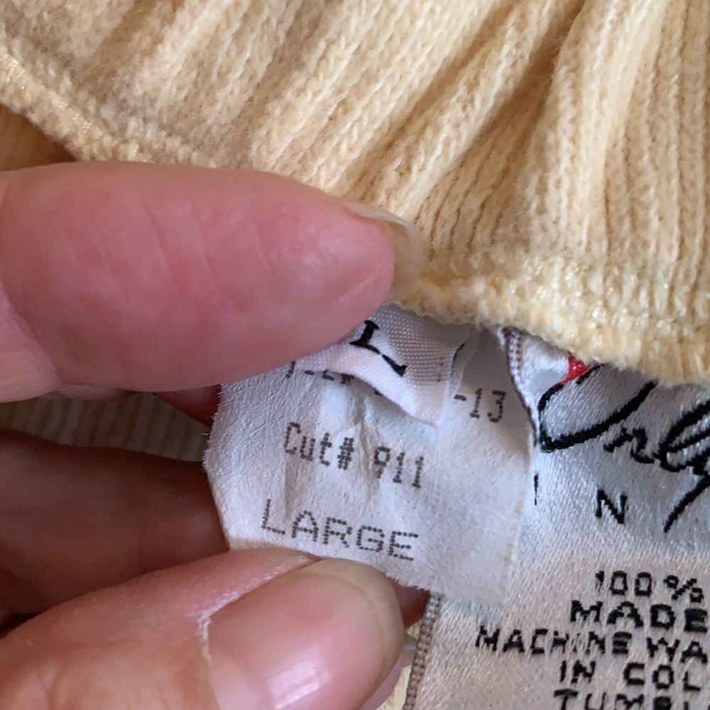 Vtg Only In‎ USA yellow maxi sweater skirt - Picture 9 of 12
